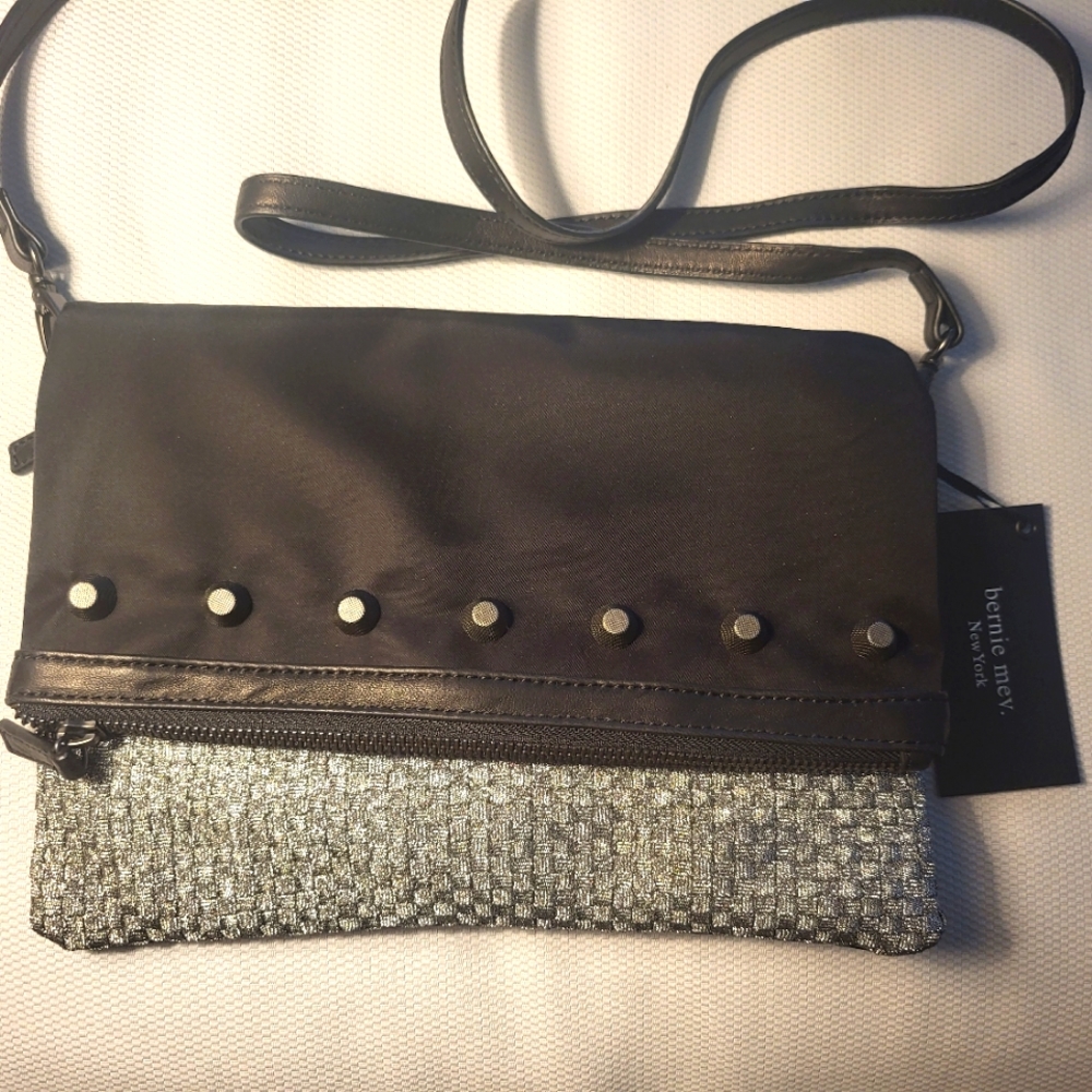 Bernie Mev New York neoprene and woven crossbody
